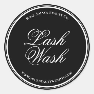シックモダンな白黒ラッシュクリーナーラベル ラウンドシール