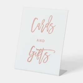 シックモダンな童話バラ金ゴールドカード&ギフトサイン 台座サイン