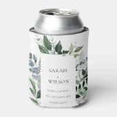 シックモダンな緑の葉の熱帯の結婚葉 缶クーラー (缶正面)