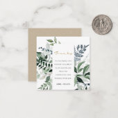 シックモダンな緑の葉の熱帯紅葉ありがとう ノートカード (正面/裏面インサイチュ)