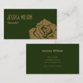 シックモダンな緑の黄金の花 名刺 (正面/裏面)