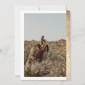 シックモダンな縁ど金ゴールド2枚の写真がオーバーレイ結婚の 招待状 (裏面)