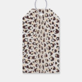 シックモダンな茶色のチータープリントパターンのモノグラム ギフトタグ (裏面)