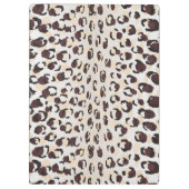 シックモダンな茶色のチータープリントパターンのモノグラム クリップボード (裏面)