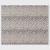 シックモダンな茶色のチータープリントパターンのモノグラム ラッピングペーパー (フラット)