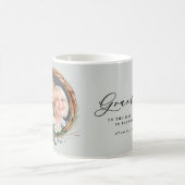 シックモダンな葉エレガント状のリース写真の祖母 コーヒーマグカップ (中央)
