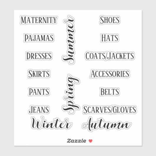 シックモダンな衣類ラベル シール (シート)