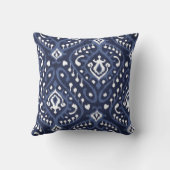 シックモダンな装飾ブルーとホワイトイカット枕 クッション (裏面)