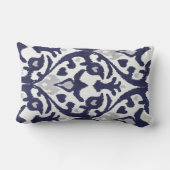 シックモダンな装飾ブルーとホワイトイカット枕 ランバークッション (裏面)