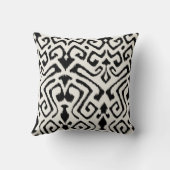 シックモダンな装飾白黒イカット枕 クッション (裏面)