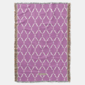 シックモダンな質感の紫のイカットのシェブロン模様 スローブランケット (正面縦)