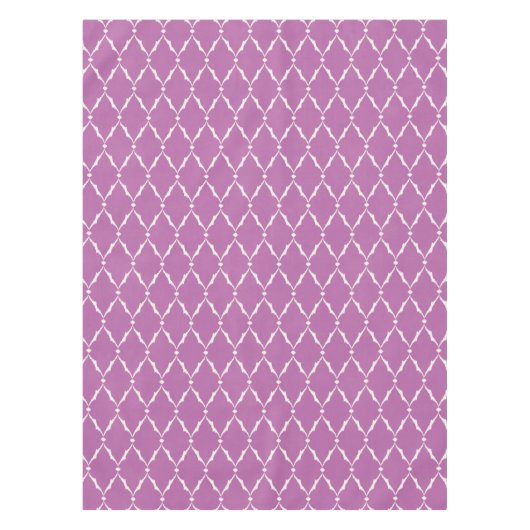 シックモダンな質感の紫のイカットのシェブロン模様 テーブルクロス (正面)