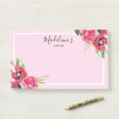 シックモダンな赤とピンクの花の赤面背景 ポストイット (デスク)