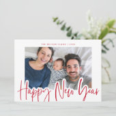 シックモダンな赤と白の年賀写真 シーズンカード (スタンド正面)