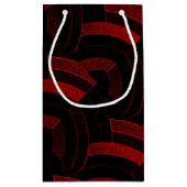 シックモダンな赤と黒の山形 スモールペーパーバッグ (裏面)