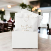 シックモダンな金ゴールドと白い愛と感謝していの結婚s フェイバーバッグ