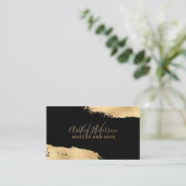 シックモダンな金ゴールドフォイルのブラシストロークのメイクモノグラム 名刺 (スタンド正面)