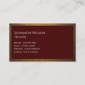 シックモダンな銅グリッター金ゴールド赤ワインのフレーム 名刺 (裏面)