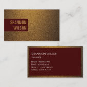 シックモダンな銅グリッター金ゴールド赤ワインのフレーム 名刺 (正面/裏面)