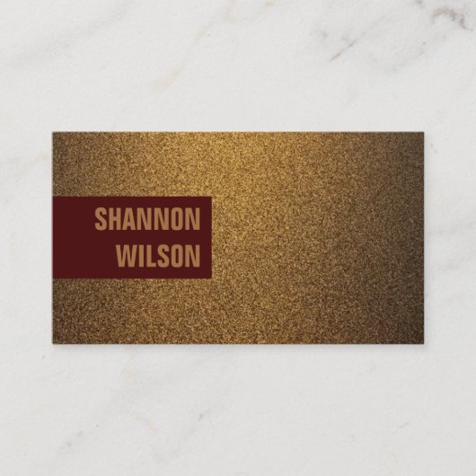 シックモダンな銅グリッター金ゴールド赤ワインのフレーム 名刺 (正面)