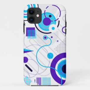 シックモダンな青の幾何学的な形状 iPhone 11 ケース