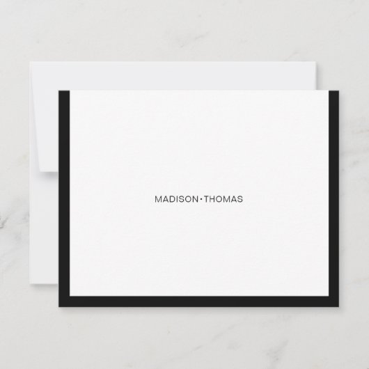 シックモダンな黒い縁ど文具 ノートカード (正面)