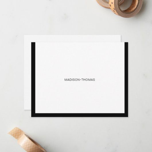 シックモダンな黒い縁ど文具 ノートカード (正面/裏面インサイチュ)