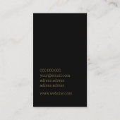 シックモダンな黒い黄金の花 名刺 (裏面)