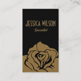 シックモダンな黒い黄金の花 名刺