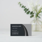 シックモダンな黒と灰色 名刺 (スタンド正面)