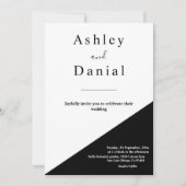 シックモダンな黒と白のエレガントな結婚式 招待状 (正面)