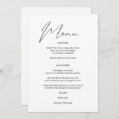 シックモダンな黒と白のメニュー 招待状 (正面/裏面)