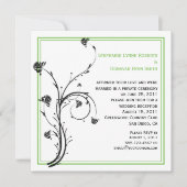 シックモダンな黒と緑の渦巻き 招待状 (正面)