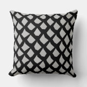 シックモダンな黒と銀のパターン クッション (正面)