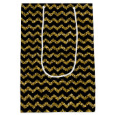 シックモダンな黒エレガントと金ゴールドのミディアムギフトb ミディアムペーパーバッグ (裏面)