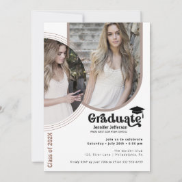 シックモダンな2枚の写真卒業パーティーのアーストーン シーズンカード