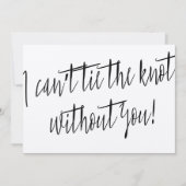 シックモダンな「お前なしでは結び目が出来ない」 招待状 (正面)