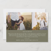 シックモダンな |グリーンフォトオーバーレイ新年のお知らせ シーズンカード (裏面)