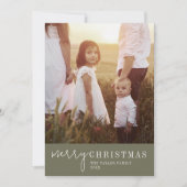 シックモダンな |グリーンメリークリスマスの写真 シーズンカード (正面)
