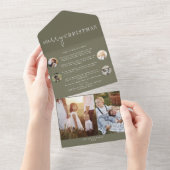 シックモダンな |グリーンメリークリスマスフォト数々のー オールインワン招待状 (貼ってはがせる)