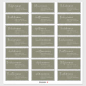 シックモダンな |グリーン受信者のゲスト住所 シール (シート)