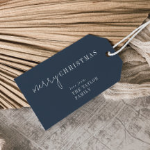 シックモダンな |ネイビーメリークリスマスファミリーホリデー