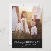 シックモダンな |ブラッククリスマスフォトイヤーのレビュー シーズンカード (正面)