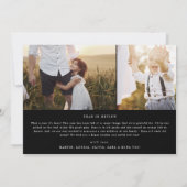 シックモダンな |ブラックフォトオーバーレイ・ファミリーニュース シーズンカード (裏面)