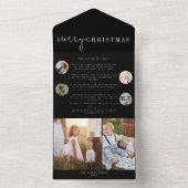 シックモダンな |ブラック・メリークリスマスの数々の写真 オールインワン招待状 (内側)