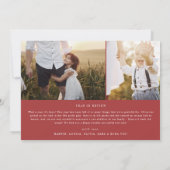 シックモダンな |レッドフォトオーバーレイクリスマスニュース シーズンカード (裏面)