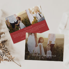 シックモダンな |レッドフォトオーバーレイクリスマスニュース シーズンカード