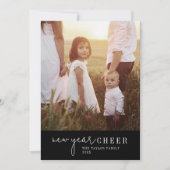 シックモダンな |写真年(Black New Year Photo Year in Review) シーズンカード (正面)