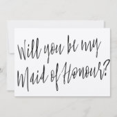 シックモダンな「私のメイド・オブ・オーナー(花嫁付き添い人)になってくれないか」 招待状 (正面)
