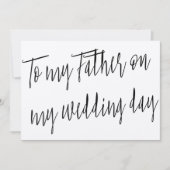 シックモダンな"私の結婚式の日に私の父に" カード (正面)
